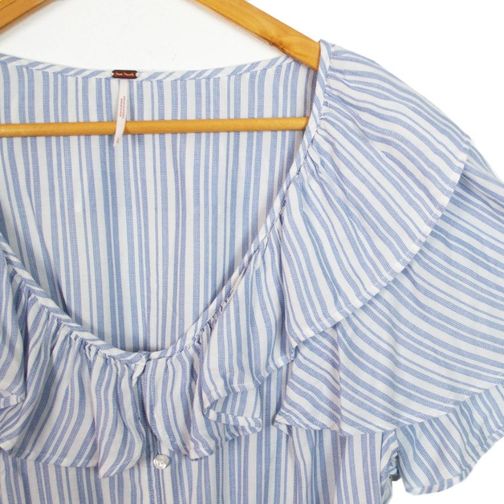 Free People Ivory The Rosemary Ruffle Trim Top - Picture 7 of 13